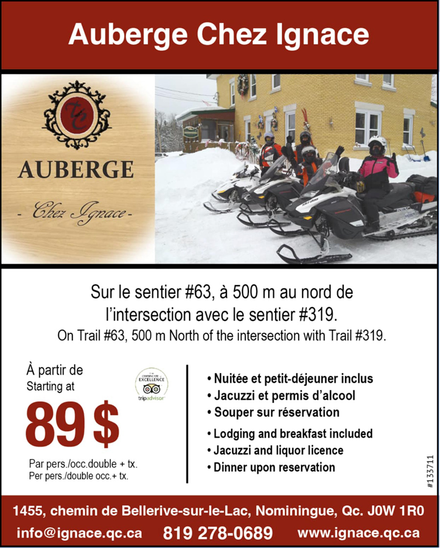 Auberge Chez Ignace Forfaits Motoneige